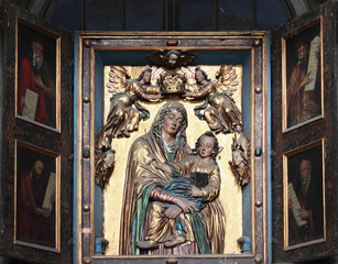 Obraz premium miraculous icon of Virgin Mary, Jesus Christ and angels of Lviv,