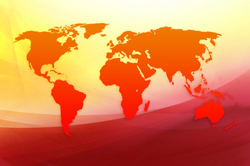 red map of the world
