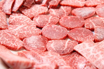 sliced raw beef for Korean beef barbecue