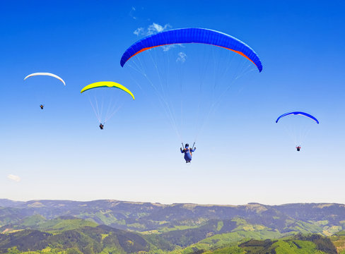 Gleitschirmflieger im Schwarzwald