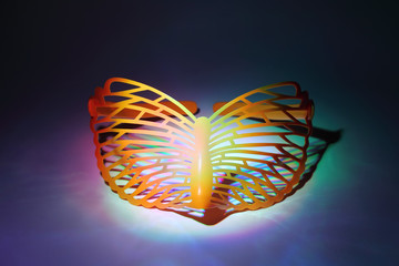 simple orange mask butterfly, which is multicolored highlighted