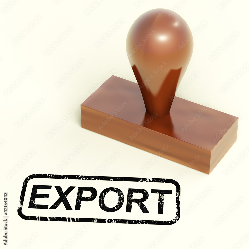 Poster export stamp showing global distribution of products