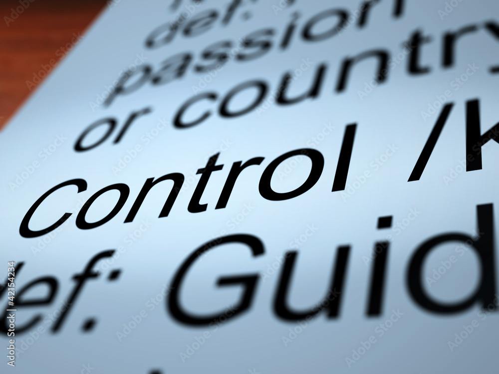 Poster control definition closeup showing remote operation