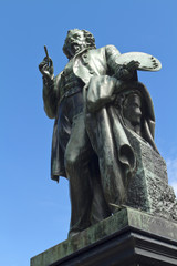 Fototapeta na wymiar Bronze statue of Ary Scheffer