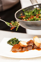 Chef preparing food