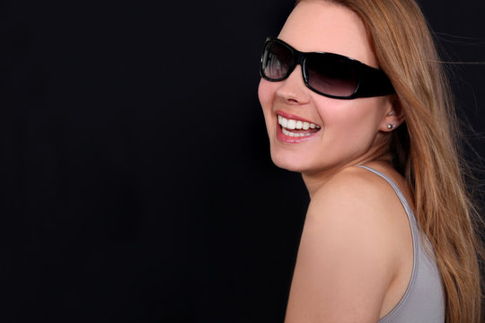 Profile of woman wearing sunglasses