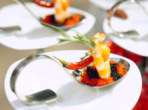 Sun-lit seafood snacks