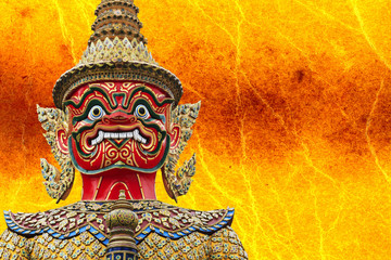 Fototapeta premium Giant Statue in Wat Phra Kaew,Temple of the Emerald Buddha Bang