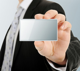 card blank in a hand