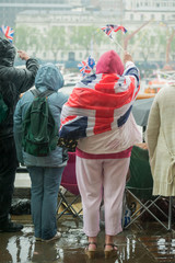 rain falling on a British parade