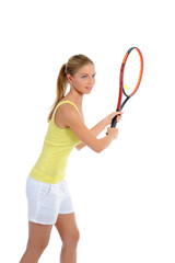 Obraz na płótnie Canvas beautiful woman with a tennis racquet.