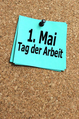 1. Mai (erster Mai) - Feiertag, Tag der Arbeit