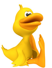 duck toon sitting down