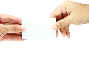 Obraz premium blank business card on white background.