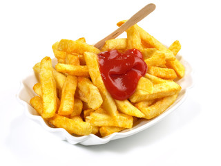 Pommes Frites mit Ketchup