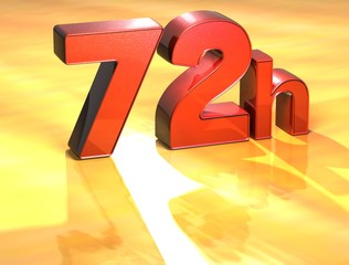 Word 72h on yellow background