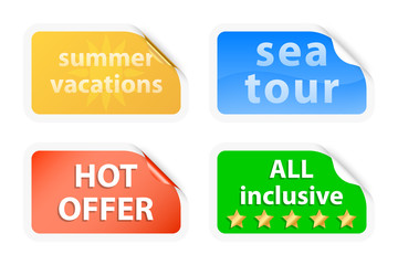 Summer vacations labels. Vector illustration