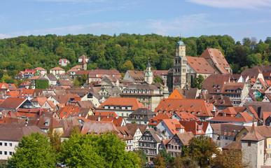 Obraz premium Panorama of Schwäbisch Hall,Baden-Württemberg,Germany