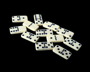 Domino isolated on a black background