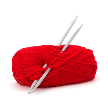 Woollen thread and knitting needle