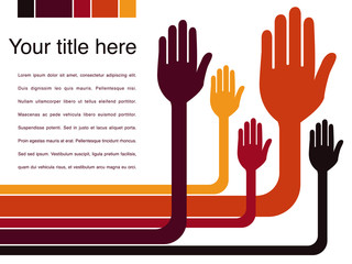 Hand design with copy space vector.