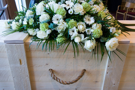 Coffin in crematory