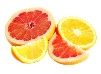 Crédence de cuisine en verre imprimé Tranches de fruits pamplemousse et orange