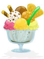 big fresh icecream. clipping path included