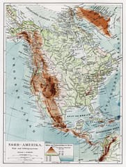 Vintage map of North America