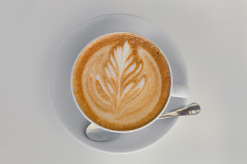 Cappucino with leaf shape foam