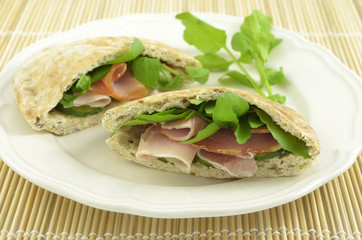 Ham and Watercress pita