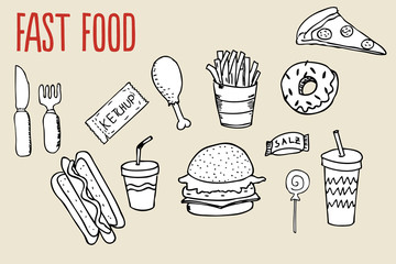 Fast Food Doodles