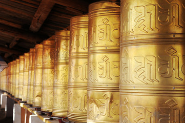 Tibetan prayer wheels