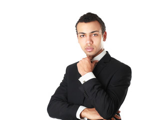 A portrait of a businessman standing