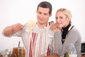 Couple in the kitchen