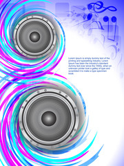 abstract music theme background with loudspeakers