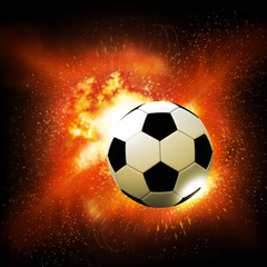 Naklejka premium flame soccer ball