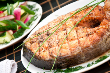 Grilled salmon