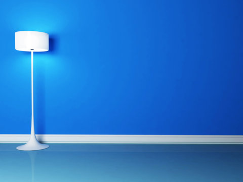 Floor Lamp In The Blue Room