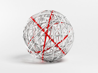 decorative white and red ball