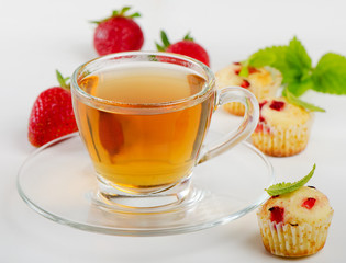 Tea cup and muffins