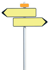 panneaux directionnels opposés