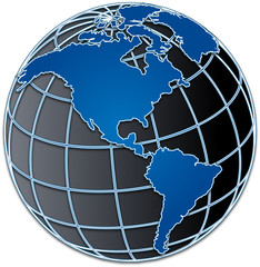 Globo terráqueo azul © ekampos