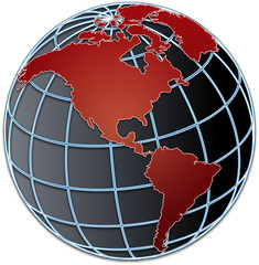 globo terráqueo rojo © ekampos