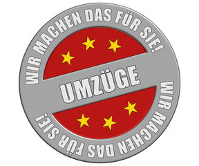 Schild graurot rund rt wmdfs UMZÜGE