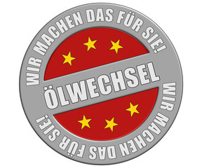 Schild graurot rund rt wmdfs ÖLWECHSEL