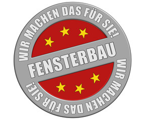 Schild graurot rund rt wmdfs FENSTERBAU