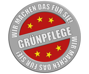 Schild graurot GRÜNPFLEGE