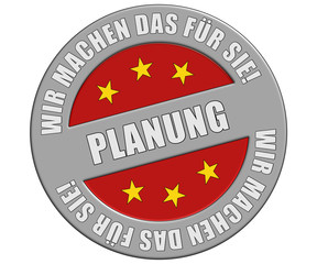 Schild graurot rund rt WMDFS PLANUNG