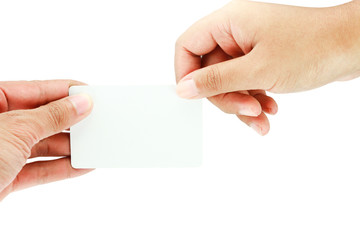 Obraz premium blank business card on white background.